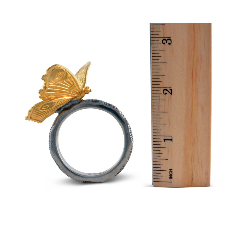Gold Butterfly Pewter Vintage Napkin Ring