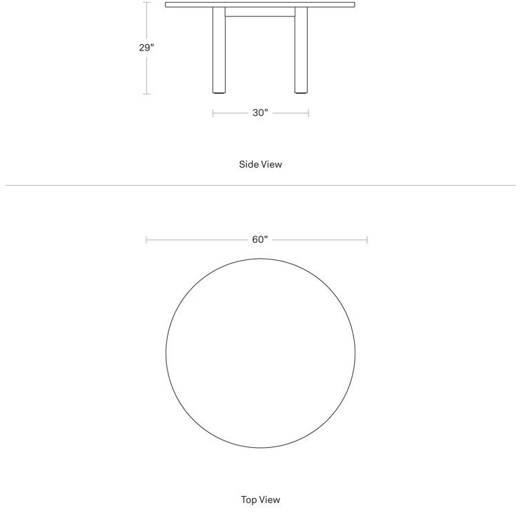Good Times 60" Round Walnut Wood Dining Table