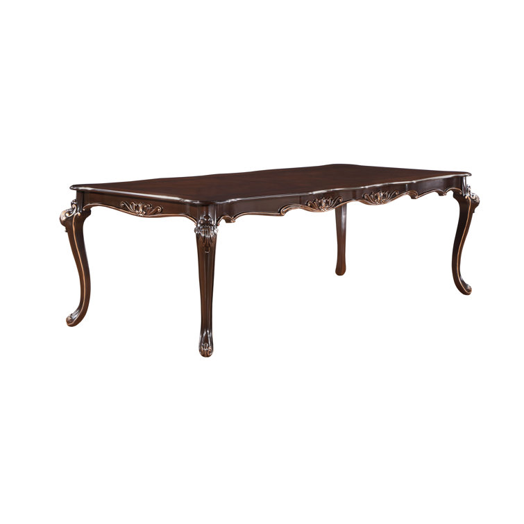 Traditional Brown Extendable Rectangular Wood Dining Table