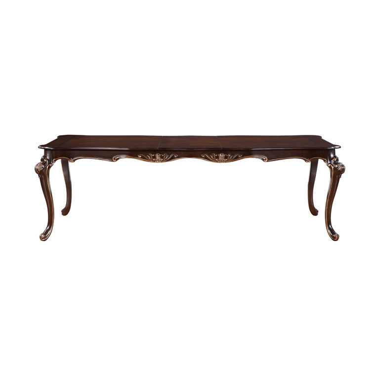Traditional Brown Extendable Rectangular Wood Dining Table