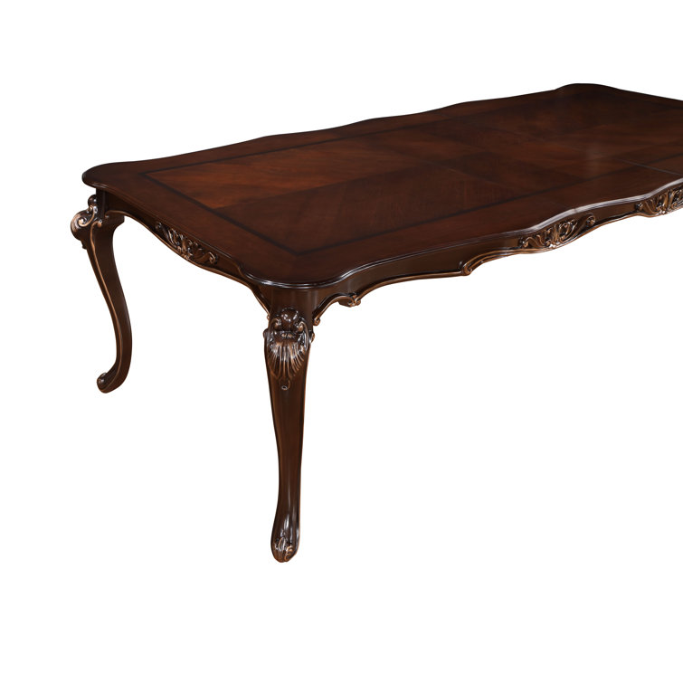 Traditional Brown Extendable Rectangular Wood Dining Table