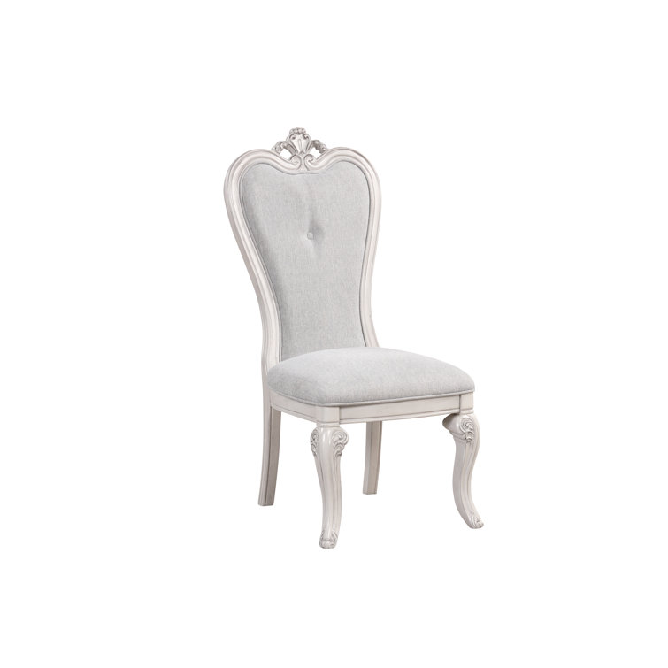 Mist Gray Velvet Upholstered Tufted Side Chair Set
