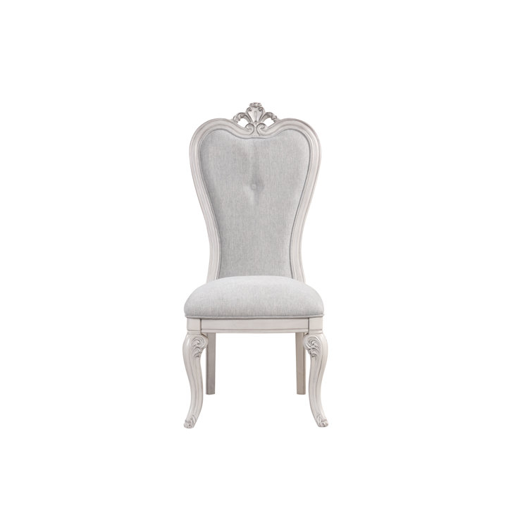 Mist Gray Velvet Upholstered Tufted Side Chair Set
