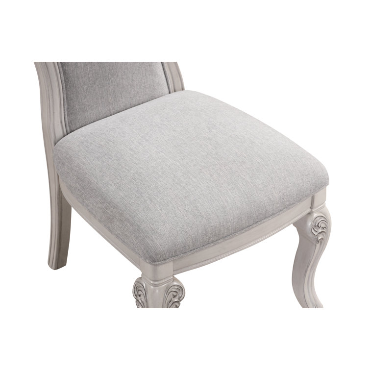 Mist Gray Velvet Upholstered Tufted Side Chair Set