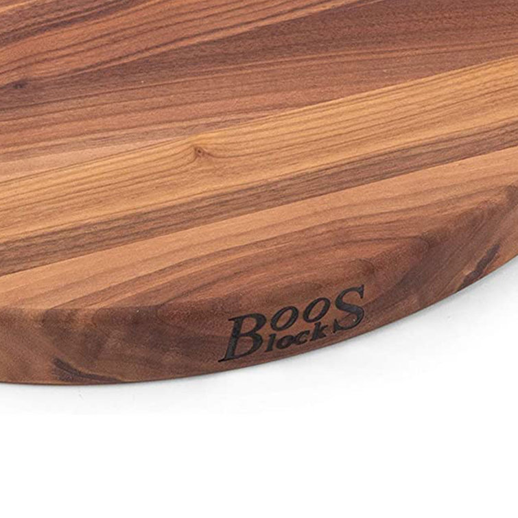 18-Inch Round Walnut Wood Cutting Board with Edge Grain