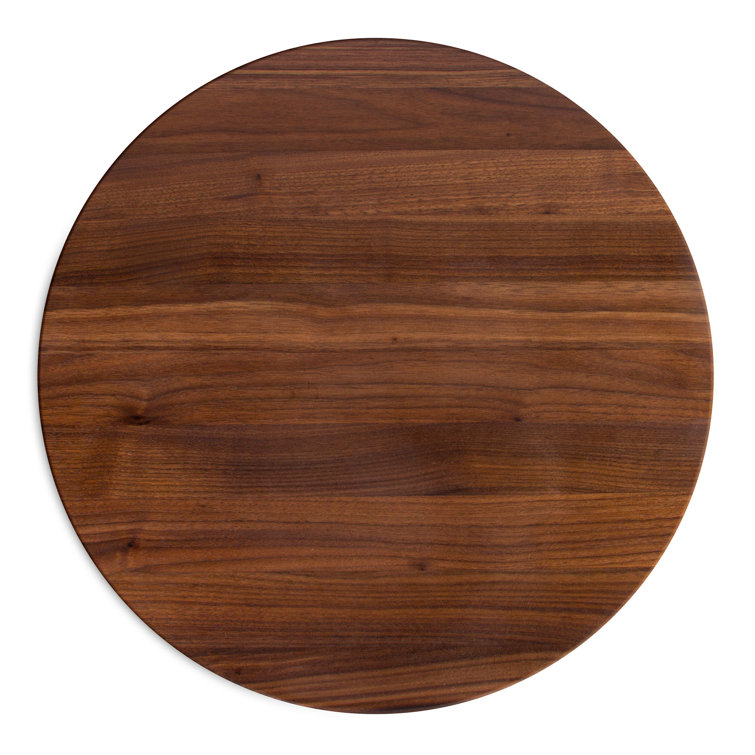 18-Inch Round Walnut Wood Cutting Board with Edge Grain
