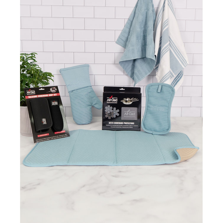 Rainfall Blue All-Clad Kitchen Gift Set with Silicone Grips