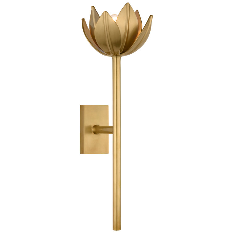 Alberto Antique Brass Floral Wall Sconce