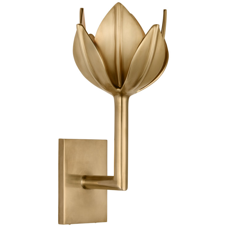 Alberto Antique Brass Floral Direct Wired Sconce