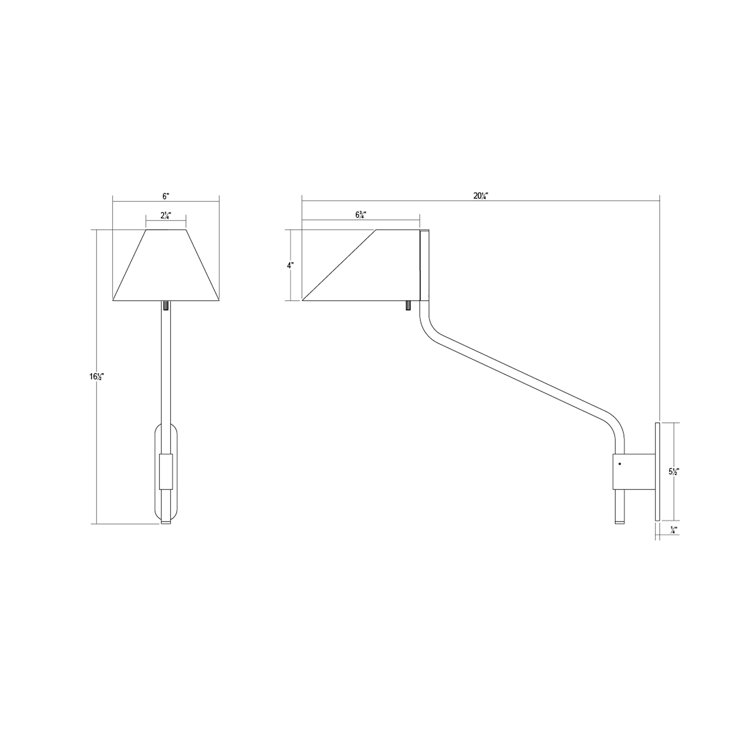 Brass Dimmable Plug-In Swing Arm Wall Sconce