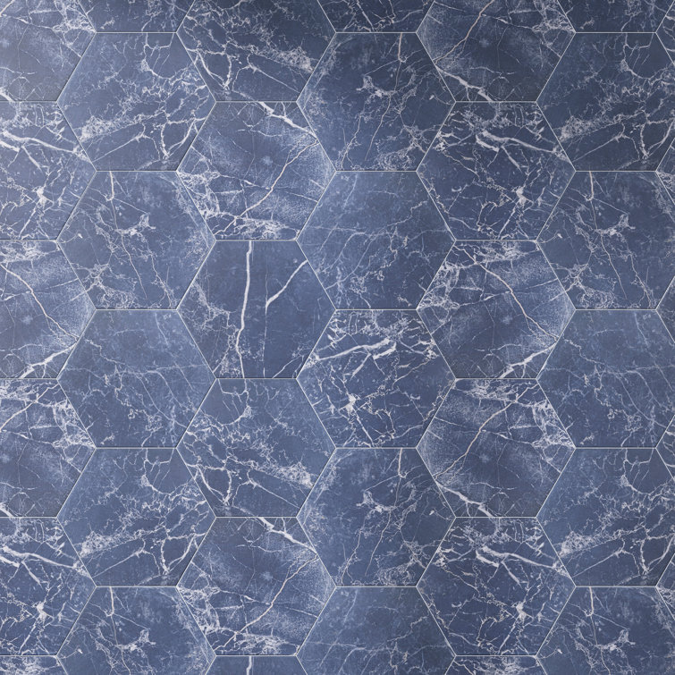 Elegance Blue Hexagon Matte Porcelain Wall and Floor Tile