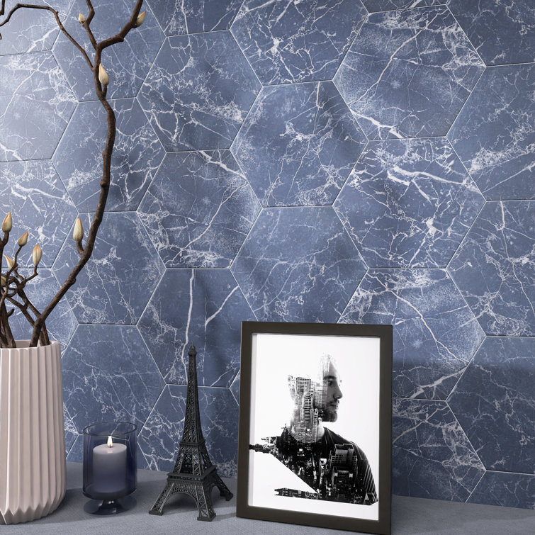 Elegance Blue Hexagon Matte Porcelain Wall and Floor Tile