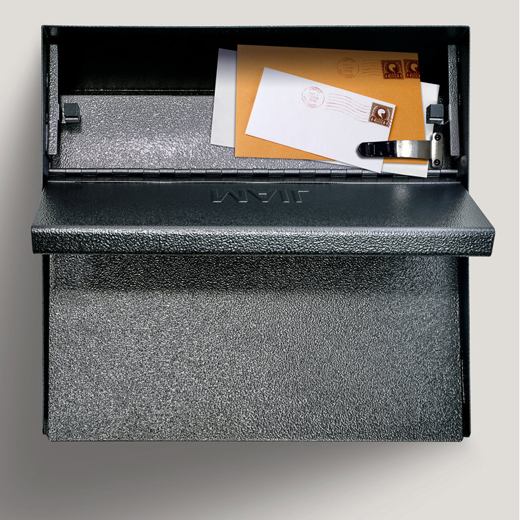 Galaxy Black Steel Lockable Wall-Mount Mailbox