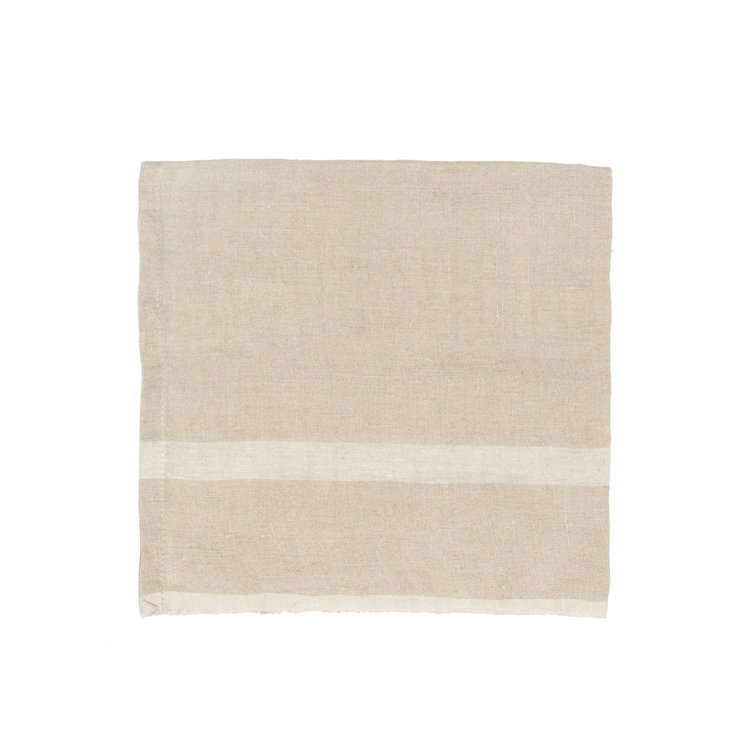 Natural Linen Stripe 20" Square Napkin Set of 4