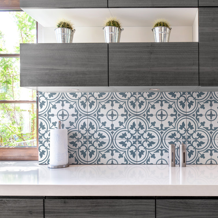 Cloud Blue and Off-White Porcelain Patterned Wall and Floor Tile