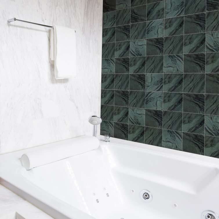 Renaissance 8" x 8" Green Porcelain Marble Look Tile