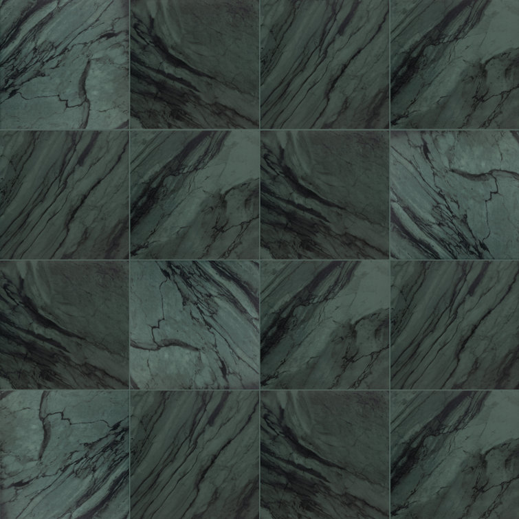 Renaissance 8" x 8" Green Porcelain Marble Look Tile