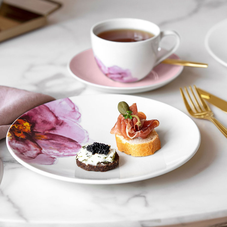 Pink Porcelain Floral Coffee Saucer