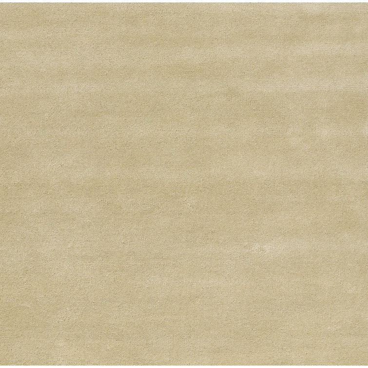 Cream Tufted Wool Rectangle Area Rug with Border
