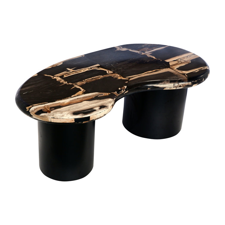 Aphra Black Solid Wood Free Form Coffee Table
