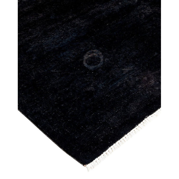 Hand-Knotted Black Wool Rectangular Area Rug 9' 1" x 15' 4"