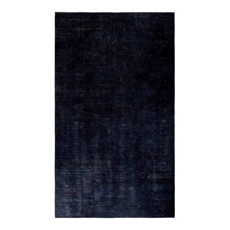 Hand-Knotted Black Wool Rectangular Area Rug 9' 1" x 15' 4"