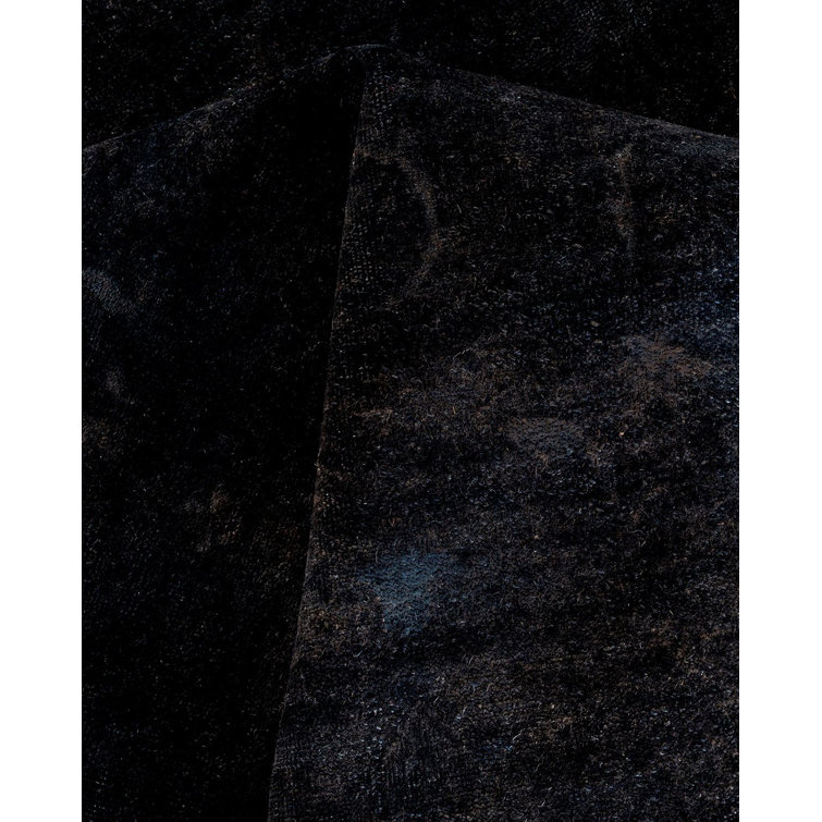 Hand-Knotted Black Wool Rectangular Area Rug 9' 1" x 15' 4"