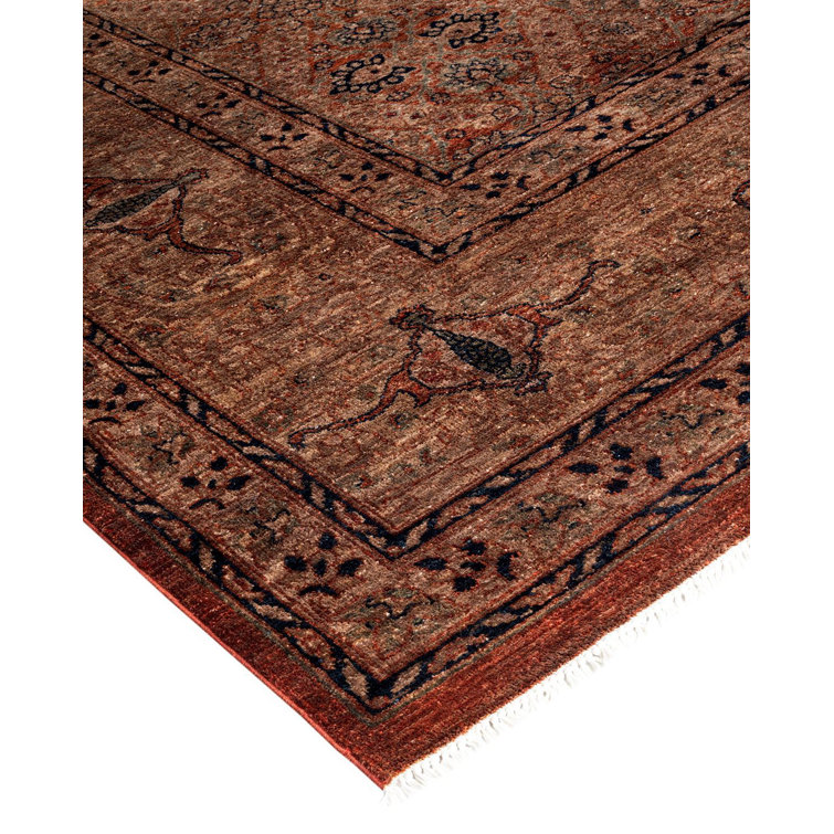 Yovela One-of-a-Kind Large Brown Hand-Knotted Wool Area Rug