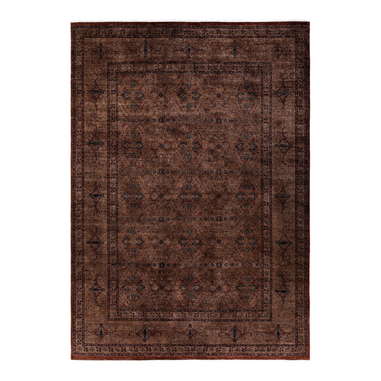 Yovela One-of-a-Kind Large Brown Hand-Knotted Wool Area Rug