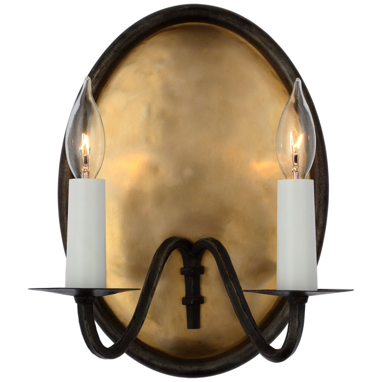 Ancram 2-Light Black and Brass Candle Wall Sconce