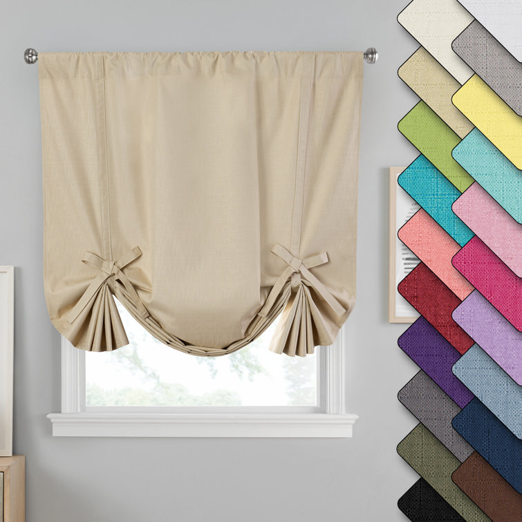 Raspberry Polyester Blackout Balloon Shade for Kitchen Window