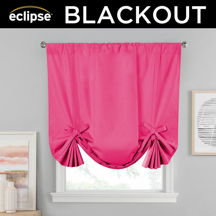 Raspberry Polyester Blackout Balloon Shade for Kitchen Window