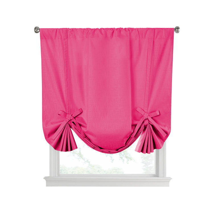 Raspberry Polyester Blackout Balloon Shade for Kitchen Window