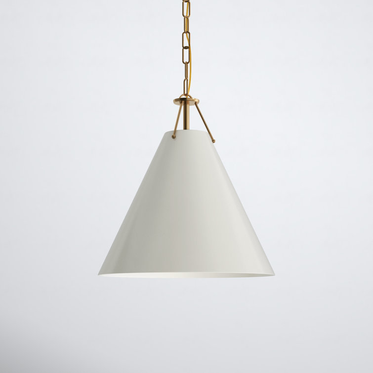 Vibrant Gold and White Steel Cone Pendant Light
