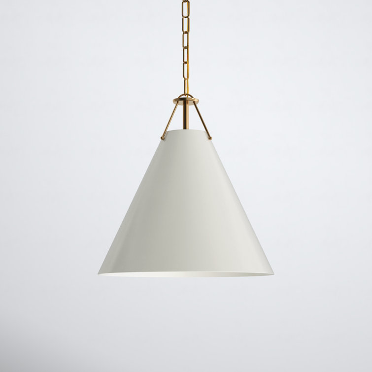 Vibrant Gold and White Steel Cone Pendant Light