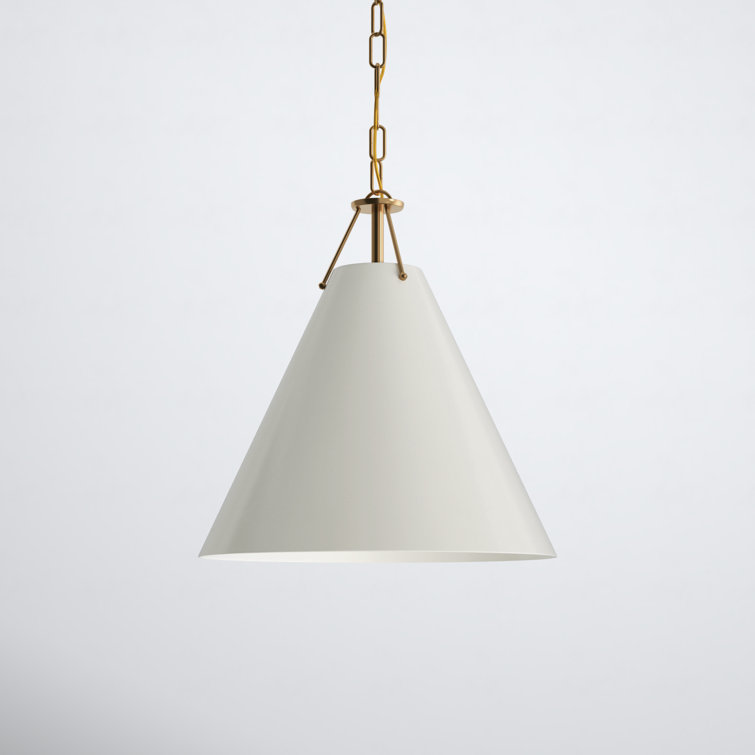 Vibrant Gold and White Steel Cone Pendant Light
