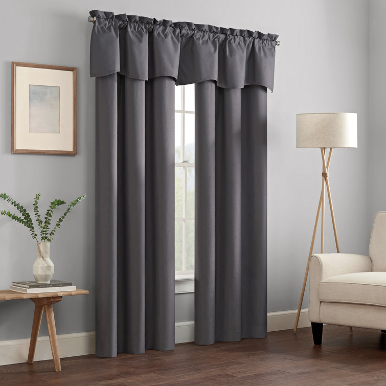 Charcoal Blackout Rod Pocket Window Curtain Panel