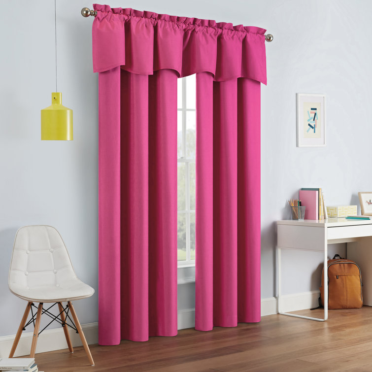 Raspberry Sill Length Polyester Blackout Curtain Panel