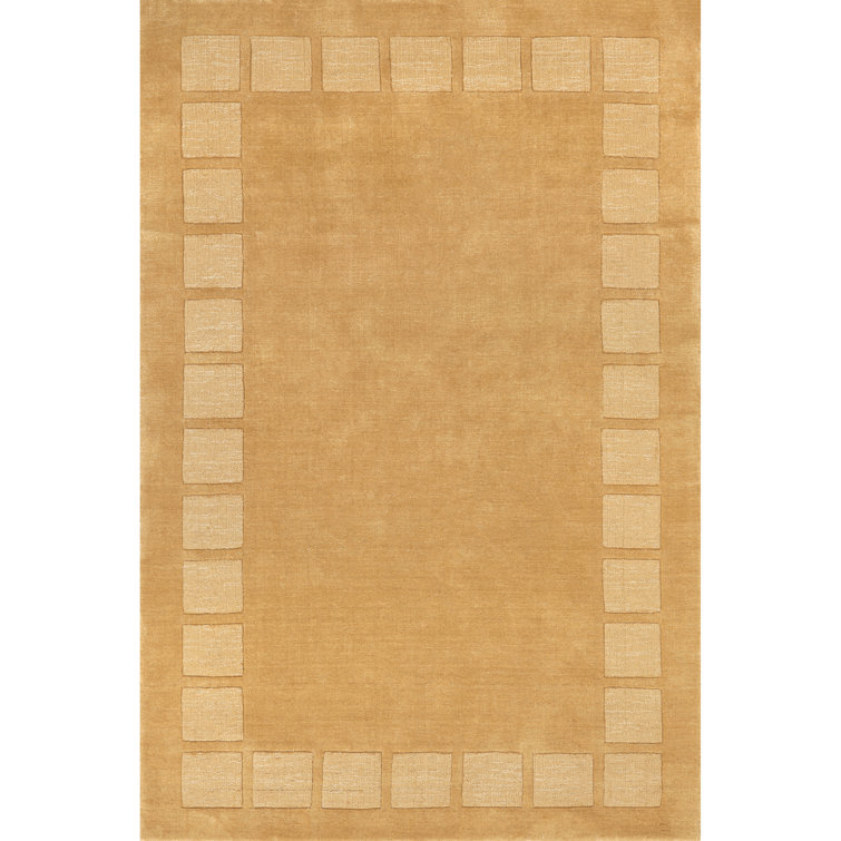 Golden Butter Handmade Wool Rectangular Area Rug, 9' x 12'