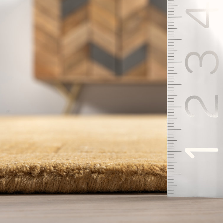 Golden Butter Handmade Wool Rectangular Area Rug, 9' x 12'