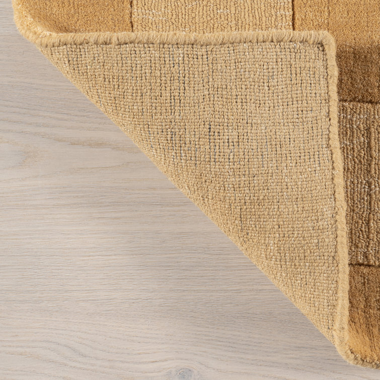 Golden Butter Handmade Wool Rectangular Area Rug, 9' x 12'