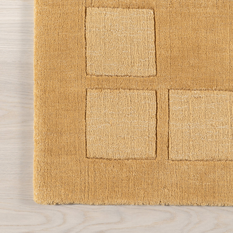 Golden Butter Handmade Wool Rectangular Area Rug, 9' x 12'