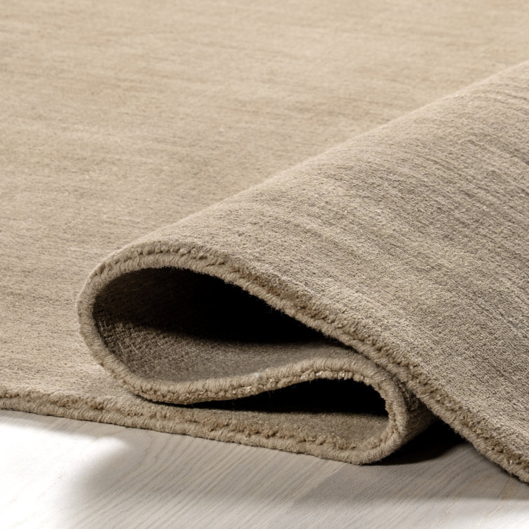 Fawn Rectangular Handmade Wool-Blend Area Rug