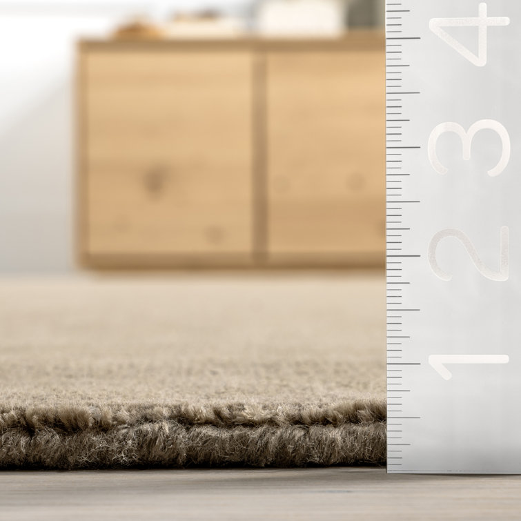 Fawn Rectangular Handmade Wool-Blend Area Rug