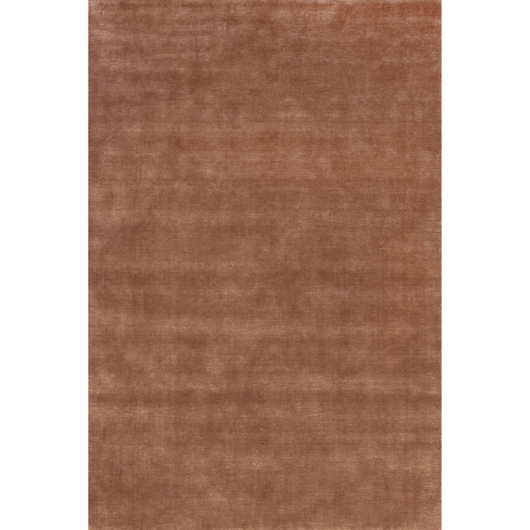 Brick Rectangular Handmade Wool-Blend Area Rug 3' x 5'