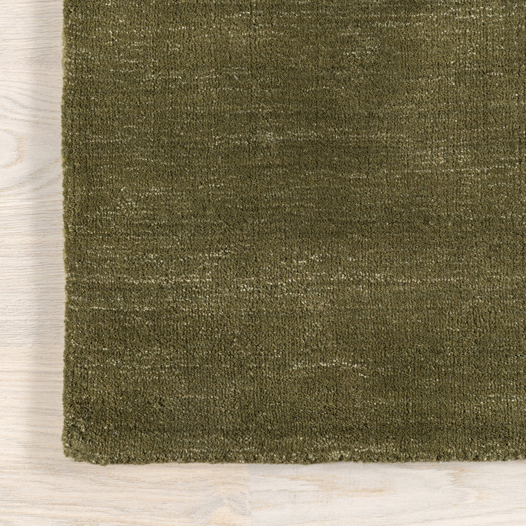 Handmade Verdant Green Round Wool Area Rug, 48 inches