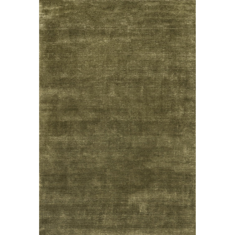Handmade Verdant Green Round Wool Area Rug, 48 inches