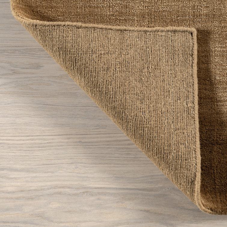 Handmade Wheat Solid Wool Rectangular Area Rug, 5' x 8'