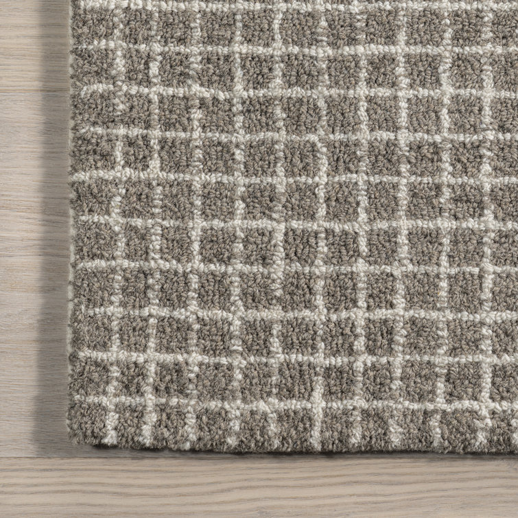 Gray Hand-Tufted Wool Rectangular Area Rug 10' x 14'