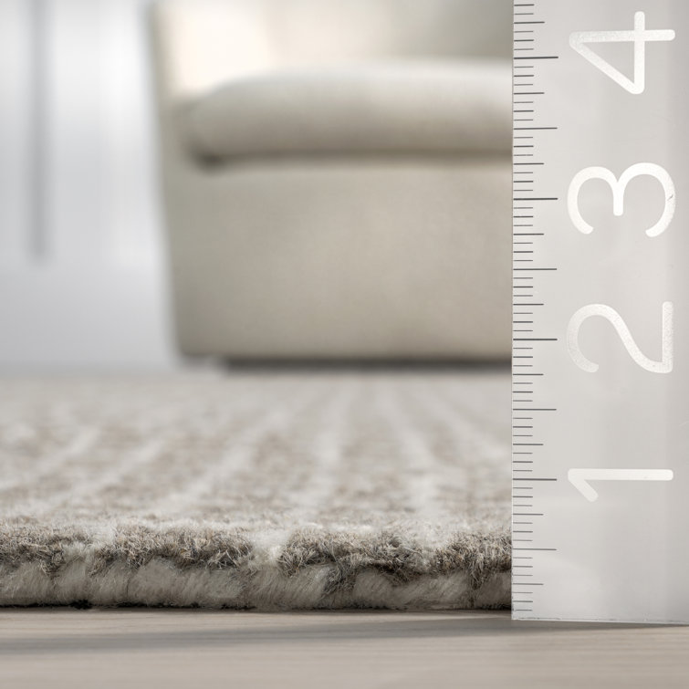 Gray Hand-Tufted Wool Rectangular Area Rug 10' x 14'
